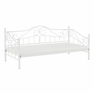 Daina kovová jednolôžková posteľ s roštom biela