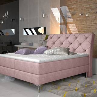 Amika 140 čalúnená manželská posteľ s úložným priestorom ružová (Omega 91)