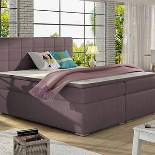 Anzia 180 čalúnená manželská posteľ s úložným priestorom fialová
