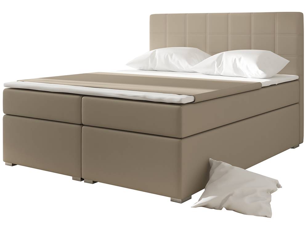 NABBI Anzia 180 čalúnená manželská posteľ s úložným priestorom béžová