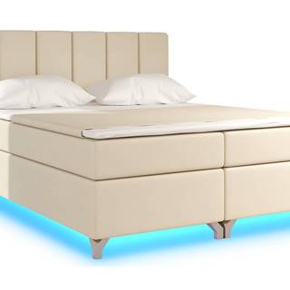 Barino 180 čalúnená manželská posteľ s úložným priestorom béžová (Soft 33)