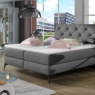 NABBI Lazio 160 čalúnená manželská posteľ s úložným priestorom sivá