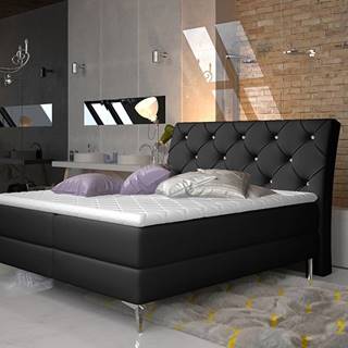 Amika 160 čalúnená manželská posteľ s úložným priestorom čierna (Soft 11)