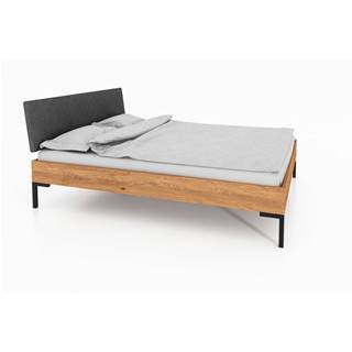 The Beds Dvojlôžková posteľ z dubového dreva s čalúneným čelom 180x200 cm Abises 1 - The Beds